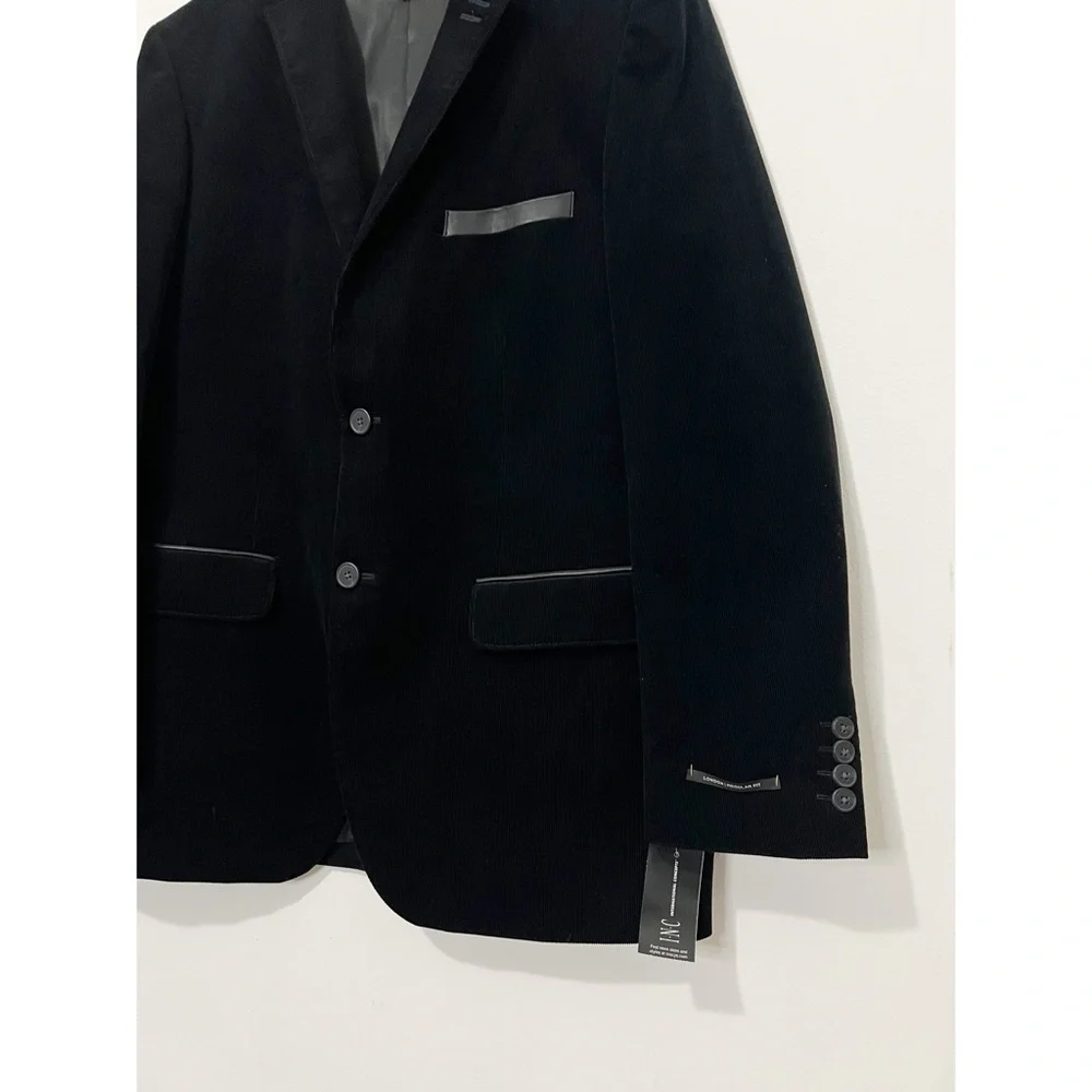 INC Men's Black Velvet Corduroy Suit Blazer‎ Size Large